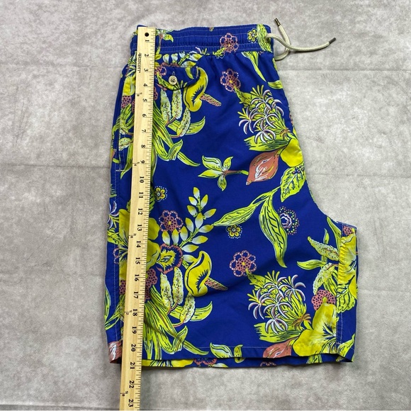 Polo Ralph Lauren Swim Trunks Men's XL Tall Blue Floral Lined Pockets Drawstring - Picture 8 of 16